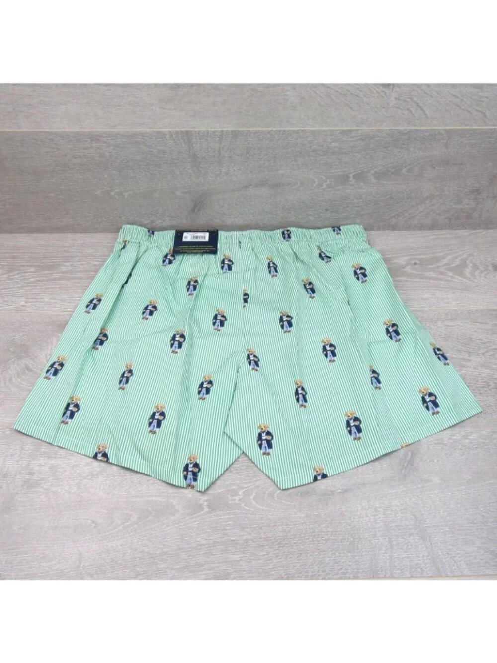 Polo Ralph Lauren Striped Morning Bear Boxer Shorts Men's Size XL NEW